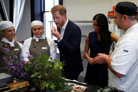 Meghan Markle and Prince Harry trying out ingredients at Mission Australia social enterprise restaurant Charcoal Lane in Australia in 2018. I wonder what Meghan chose for her lunch at Gracias Madre. Photograph by Getty
