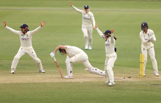 England appeal for a stumping in 2021-22 Ashes series