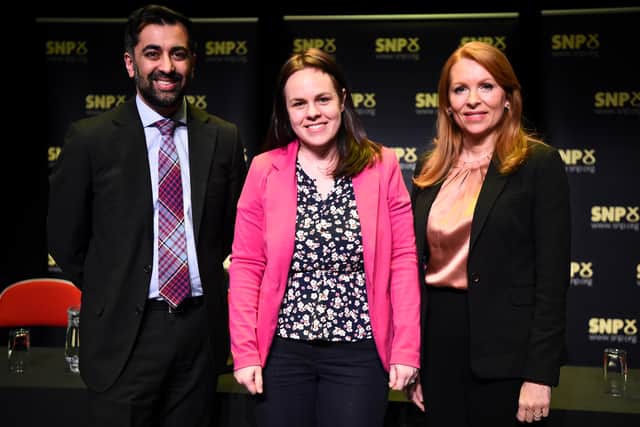 Humza Yousaf, Kate Forbes and Ash Regan are campaigning to lead Scotland - but is the leadership contest harming the SNP? (Credit: Getty Images)