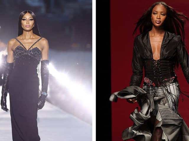 At Versace, Naomi Campbell demonstrated to younger models why she continues to dominate the industry. She still looks as incredible today as she did in her supposed heyday of modelling.  Photographs by Getty