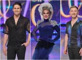 L-R: Joey Essex, The Vivienne and Nile Wilson, the three finalists of Dancing on Ice 2023 (Photos: ITV)