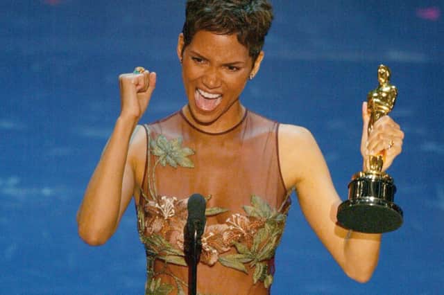 Halle Berry accepts her Oscar for Best Actress for Monster’s Ball during the 74th Academy Awards in 2002 (Photo: TIMOTHY A. CLARY/AFP via Getty Images)