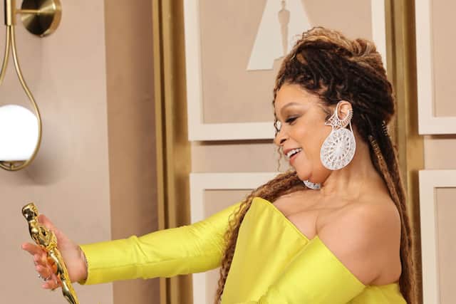 Ruth Carter, winner of Best Costume Design award for Black Panther: Wakanda Forever poses in the press room during the 95th Annual Academy Awards at Ovation Hollywood on March 12, 2023 in Hollywood, California. (Photo by Rodin Eckenroth/Getty Images)