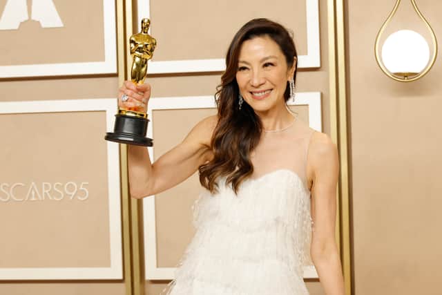 Michelle Yeoh, winner of the Best Actress in a Leading Role award for "Everything Everywhere All at Once," poses in the press room during the 95th Annual Academy Awards on March 12, 2023 in Hollywood, California. (Photo by Mike Coppola/Getty Images)