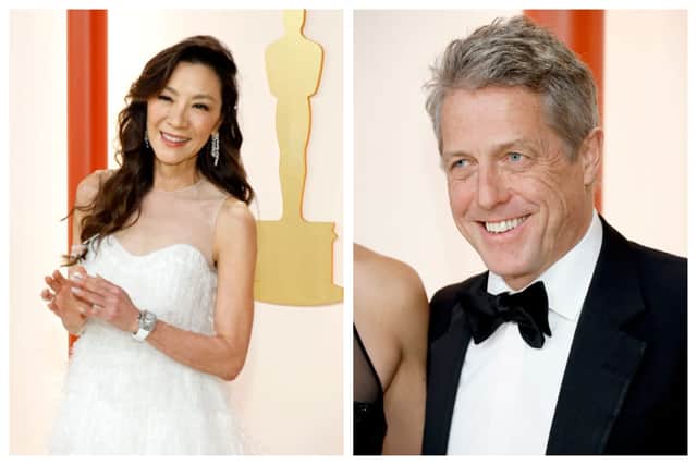 Michelle Yeoh had a better night at the Oscars than Hugh Grant. Photographs by Getty