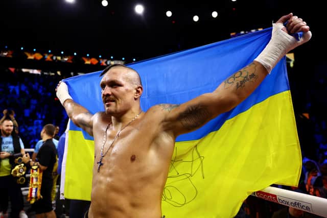 Ukrainian boxer Oleksandr Usyk following his second win over Anthony Joshua