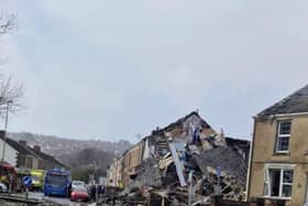At least one house appears to have been destroyed, after the suspected gas explosion in Swansea (Photo credit: Rob Stewart/Swansea Council) 