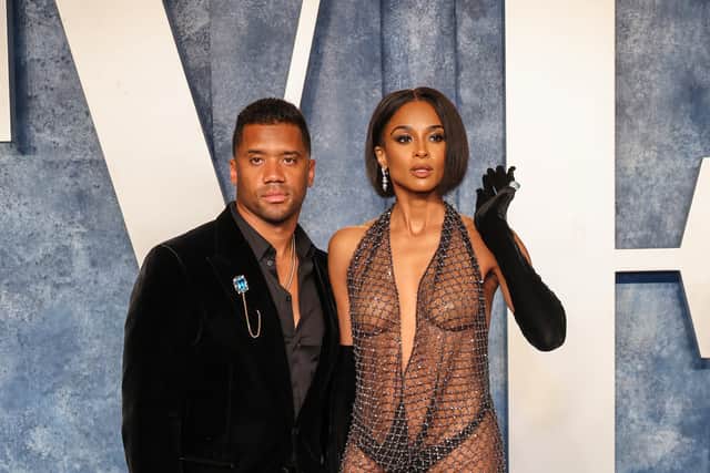 Russell Wilson and Ciara attend the 2023 Vanity Fair Oscar Party  (Getty) 