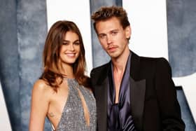 US actor Austin Butler and model Kaia Gerber attend the Vanity Fair 95th Oscars Party (Getty)