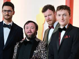 “An Irish Goodbye” cast Ross White, James Martin, Tom Berkeley and  Seamus O’Hara attend the 95th Annual Academy Awards (Photo: AFP via Getty Images)