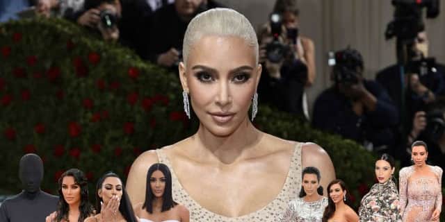 Kim Kardashian at the Met Gala over the years (Pic:Getty)