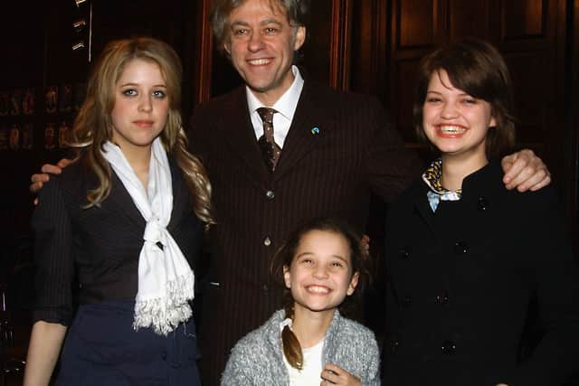 Bob Geldof with daughters Peaches Geldof, Pixie Geldof and Tiger Lily Geldof in 2006 (Photo:  ShowBizIreland/Getty Images)