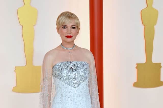 Michelle Williams looked very bridal in Chanel. Photograph by Getty