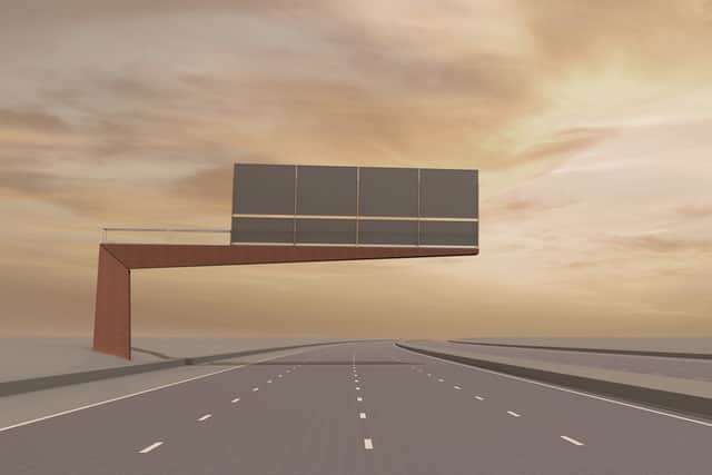 The new design has internal rather than external access ladders and will be the standard for new gantries from 2025 (Image: National Highways/Useful Studio)