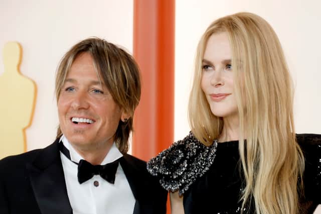 Keith Urban, Nicole Kidman, and Sam Rechner attend the 95th Annual Academy Awards on March 12, 2023 in Hollywood, California. (Photo by Mike Coppola/Getty Images)