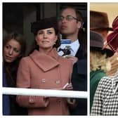 Kate Middleton and Zara Tindall always choose elegant outfits and hats to match to wear to Cheltenham. Photographs by Getty