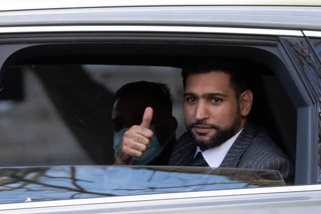 Amir Khan outside Snaresbrook Crown Court, London, where four men are on trial over the alleged gunpoint robbery of the former world boxing champion (Jeff Moore/PA Wires)