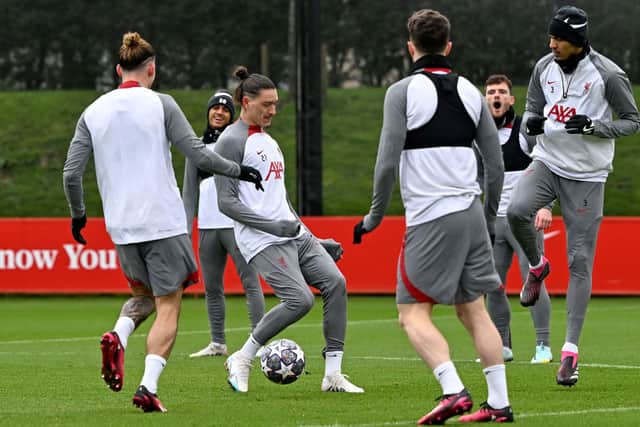 Liverpool in training ahead of Champions League last 16