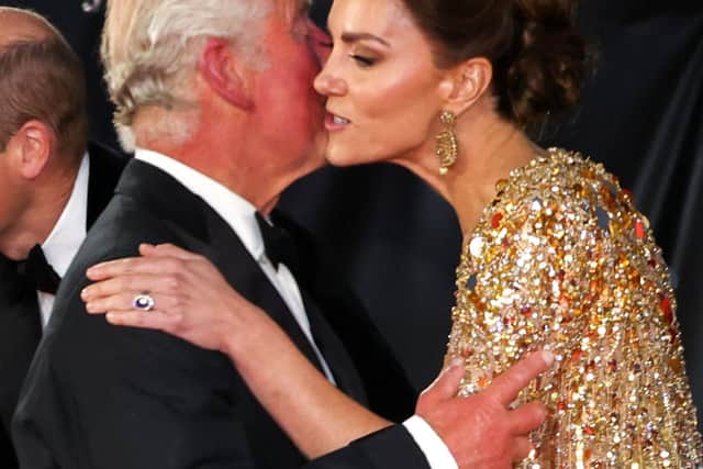 King Charles often greets Kate Middleton with a kiss on the cheek (Pic:Getty)