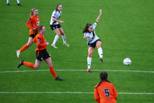 Ellie Mason shoots for Lewes in Women’s FA Cup third round