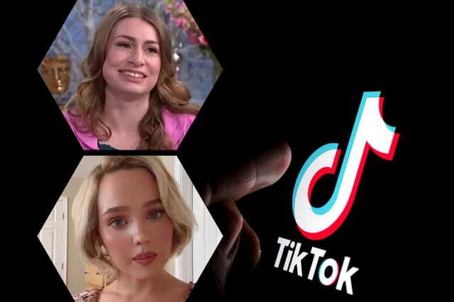 A tradwife trend is happening on TikTok. Pictured are two women who call themselves tradwives. Top is Alena Kate Pettitt during an interview on ITV’s This Morning (credit: ITV/This Morning) and bottom is Estee Williams (credit: TikTok/Estee Williams).
