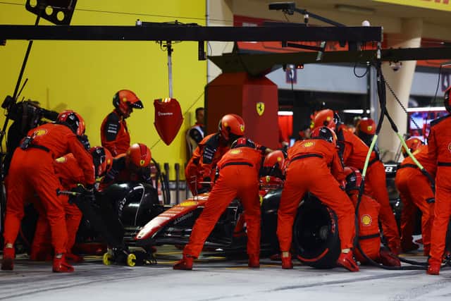 A Ferrari pit stop in Bahrain 2023
