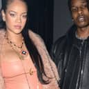 Rihanna and ASAP Rocky attend the Off-White Womenswear Fall/Winter 2022/2023 show 