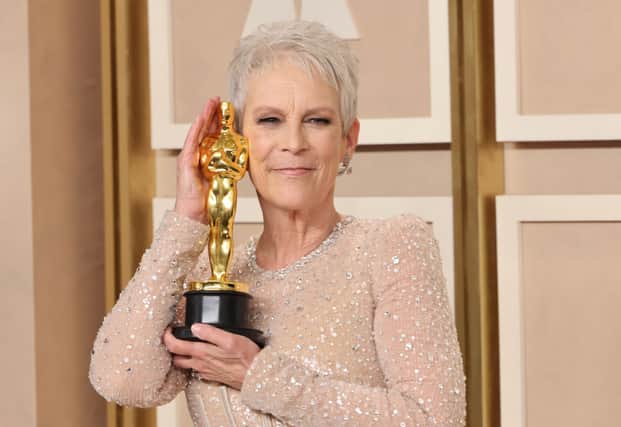 Jamie Lee Curtis accepted her first Oscar for Everything Everywhere All At Once (Pic:Getty)