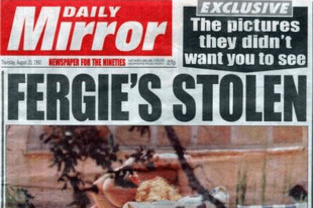 The front page of The Daily Mirror on August 20 1992 (Credit: Mirror Group)