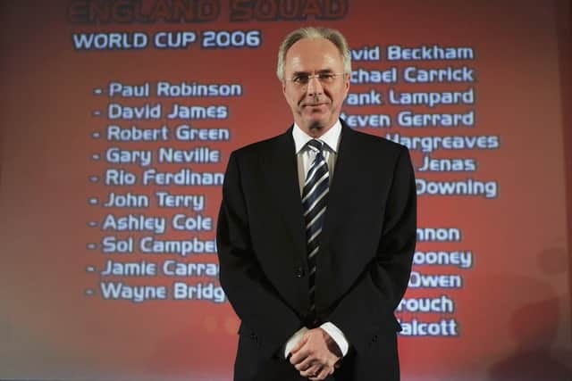 Sven Goran Eriksson’s England were eliminated in the quarter-final of all three of his tournaments in charge. (Getty Images)