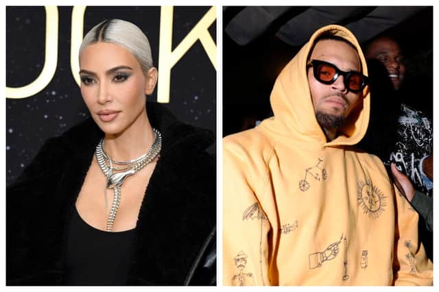 Kim Kardashian and Chris Brown are making the headlines today. Photographs by Getty