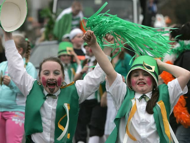  Children take part in the main St. Patrick’s Day parade in Belfast, Northern Ireland. (Photo by Paul McErlane/Getty Images)