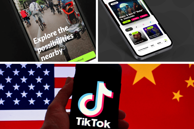 TikTok alternatives NextDoor and PearPop apps (OLIVIER DOULIERY/AFP / Cindy Ord / Getty Images / Alexgmorrison)