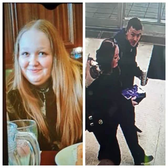 Faith Marley (l), CCTV footage from Glasgow bus station (r). Picture: Police Scotland