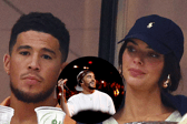 Devin Booker has clapped back at Bad Bunny (inset) after lyrics from his new song are suggested to be about his new romance with Kendall Jenner (Credit: Getty Images)