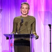 Honoree Sharon Stone speaks onstage during An Unforgettable Evening at Beverly Wilshire, A Four Seasons Hotel on March 16, 2023 in Beverly Hills, California. (Photo by Phillip Faraone/Getty Images for WCRF)