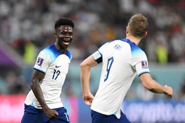 England’s Bukayo Saka and Harry Kane in Qatar World Cup