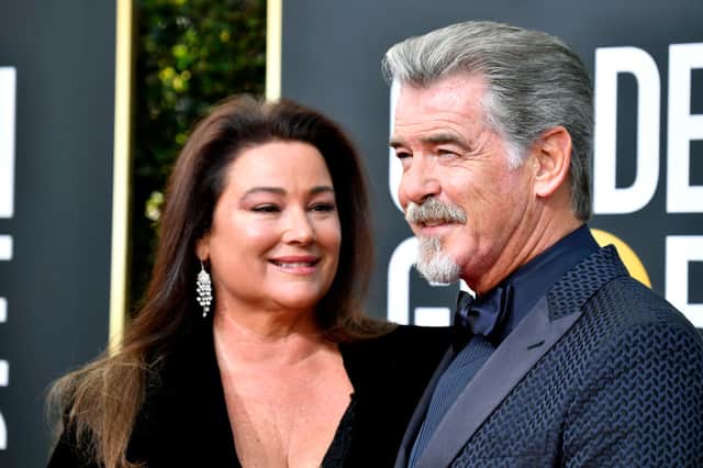 Keely Shaye Brosnan and Pierce Brosnan attend the 77th Annual Golden Globe Awards at The Beverly Hilton Hotel on January 05, 2020 in Beverly Hills, California. (Photo by Frazer Harrison/Getty Images)