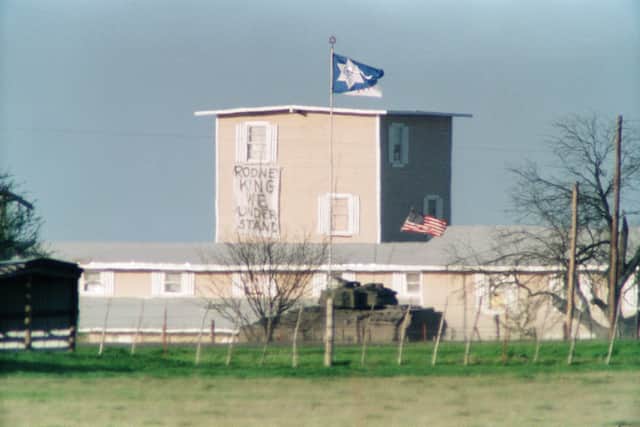 The Branch Davidian compound during the siege in Waco in March 1993 (Photo: BOB DAEMMRICH/AFP via Getty Images)