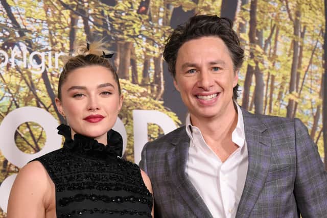Zach Braff and Florence Pugh are seemingly on good terms following their split in 2022 (Pic:Getty)
