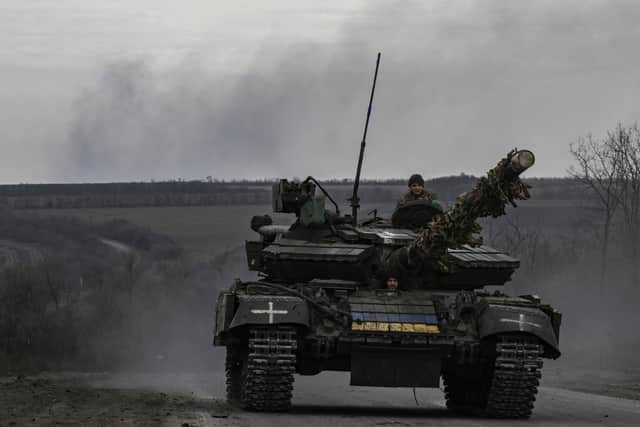 An Ukrainian T64 tank moves outside the area of Bachmut, in the region of Donbas, on 15 March 2023 (Photo: ARIS MESSINIS/AFP via Getty Images)