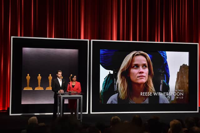 BEVERLY HILLS, CA - JANUARY 15:  Actor Chris Pine and Academy President Cheryl Boone Isaacs announce Reese Witherspoon as a nominee for Best Actress in the film 'Wild' at the 87th Academy Awards Nominations Announcement at the AMPAS Samuel Goldwyn Theater on January 15, 2015 in Beverly Hills, California  (Photo by Kevin Winter/Getty Images)
