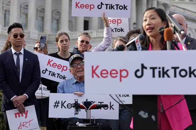 TikTok users gather in Washington DC to speak out against banning the app in the US