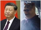 Chinese President Xi Jinping (left) and Winnie the Pooh