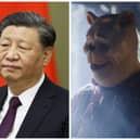 Chinese President Xi Jinping (left) and Winnie the Pooh