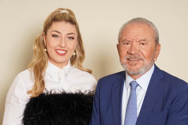 Marnie Swindells with Lord Sugar. Picture: BBC/ PA