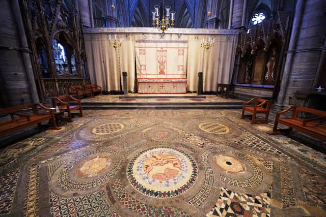 The Cosmati pavement, located before the altar at Westminster Abbey (Photo: PA)