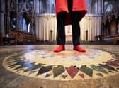 Visitors to Westminster Abbey can stand in the exact spot King Charles will be crowned (Photo: PA)