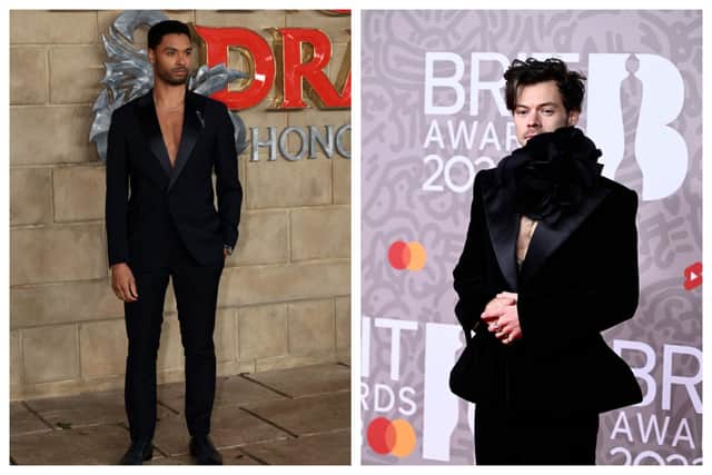 Regé-Jean Page follows in the footsteps of Harry Styles when it comes to the shirtless trend. Photographs by Getty
