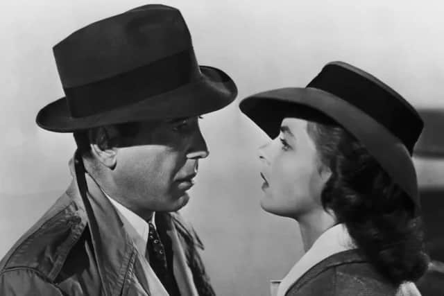 Rick Blaine (played by Humphrey Bogart) with his former lover Ilsa (played by Ingrid Bergman) in 1942 classic Casablanca. 